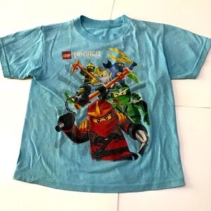 Lego Ninjago T Shirt Boys Medium Blue Graphic Tee Kai Action Ninja Warriors